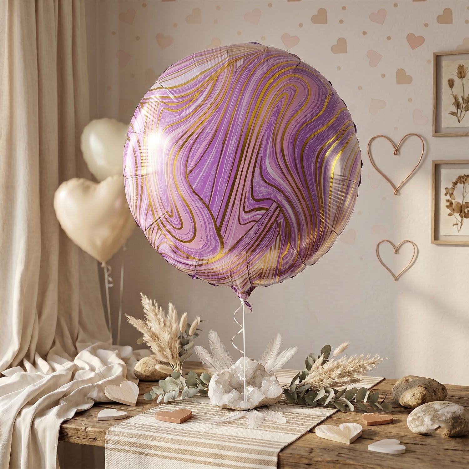 Marble balloon kids party decor