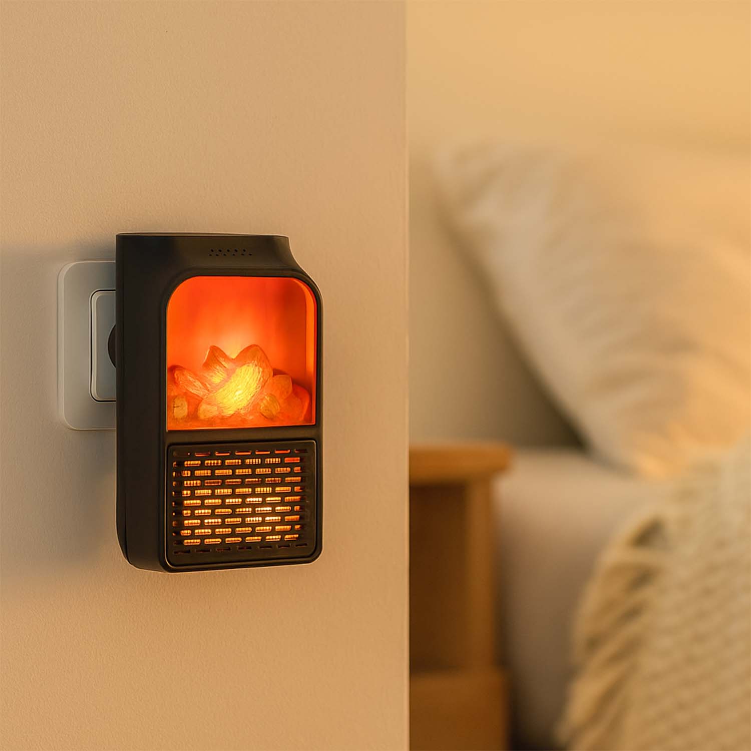 Portable Electric Fireplace Lamp LED Flame Heater 1000W