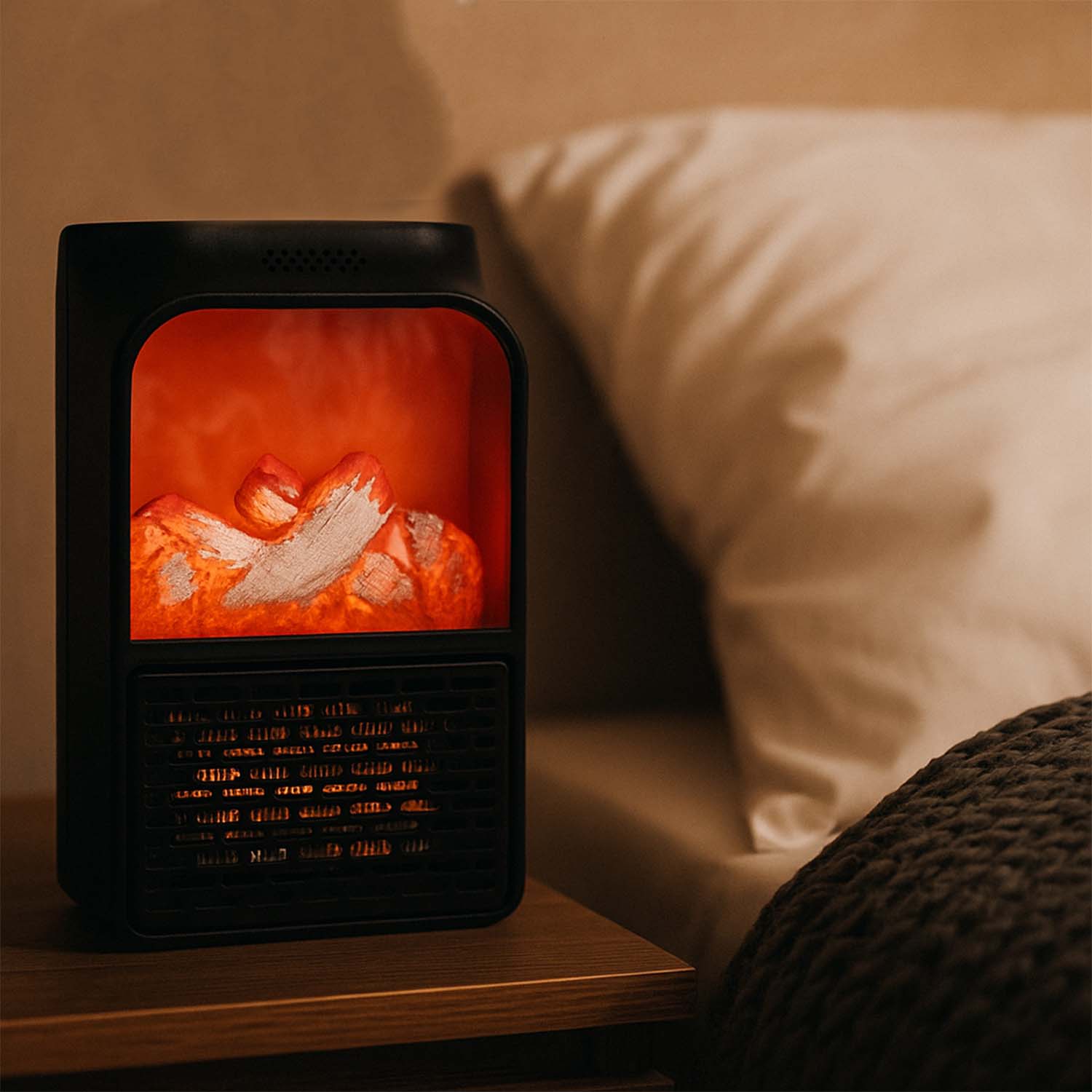 Portable Electric Fireplace Lamp LED Flame Heater 1000W