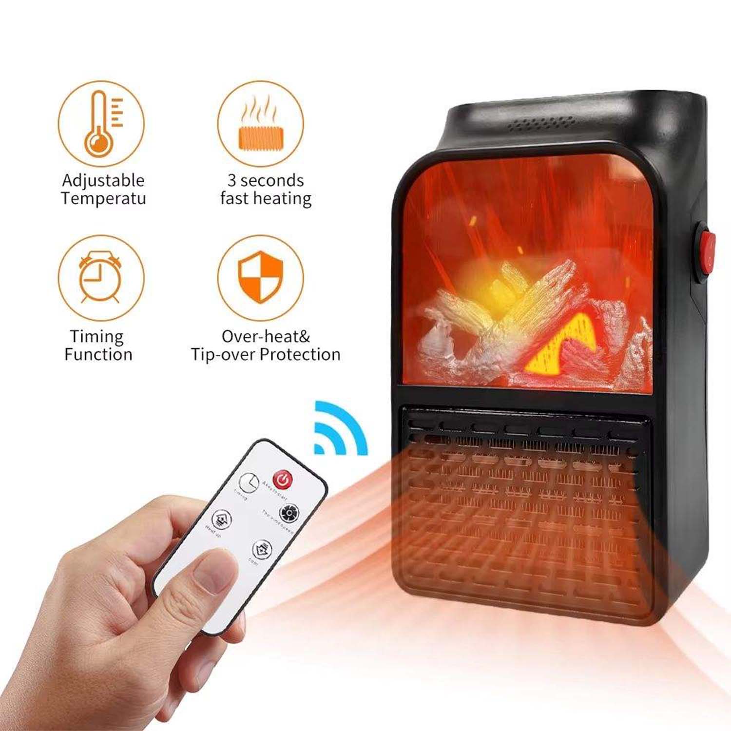 Compact mini stove heater with digital display