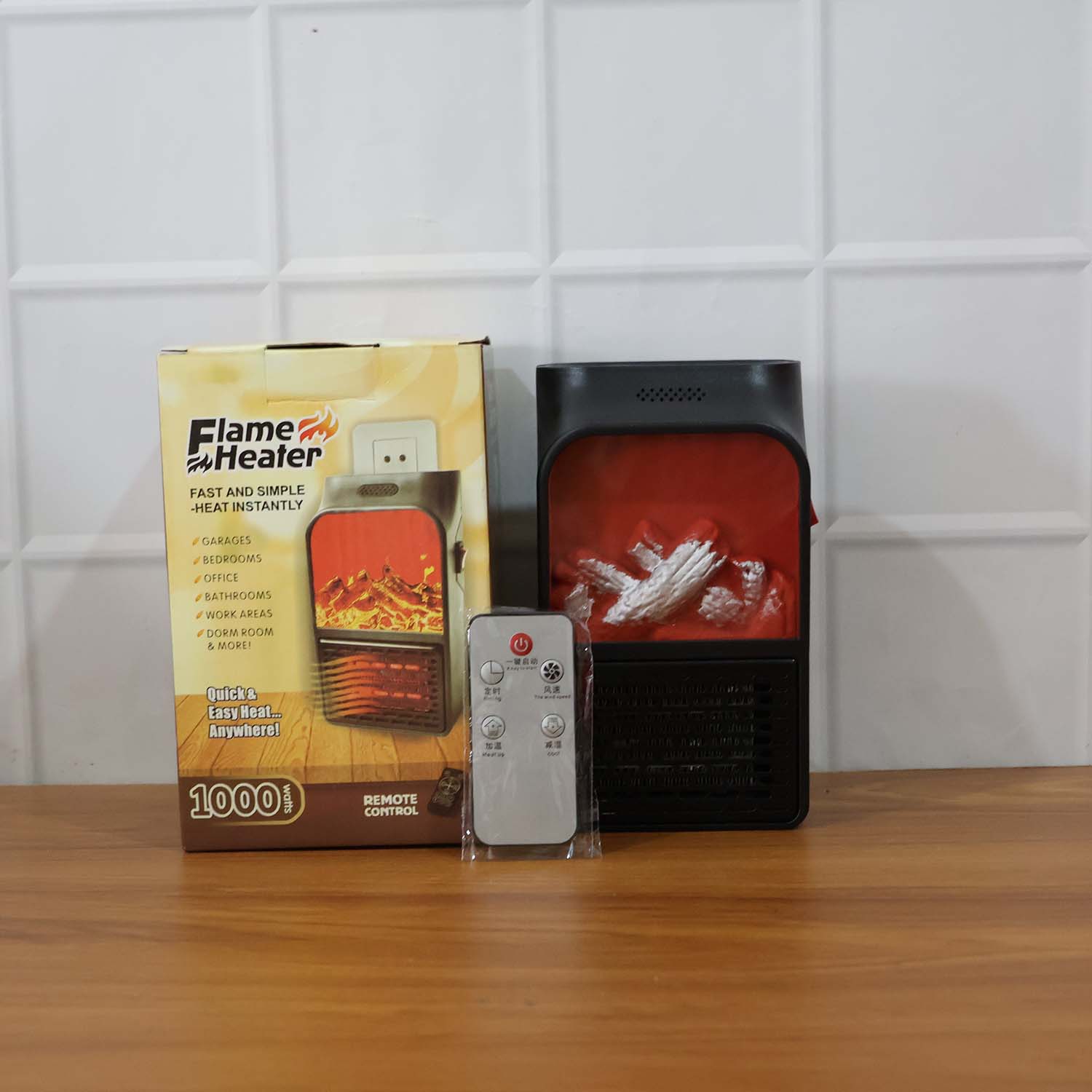 Portable Electric Fireplace Lamp LED Flame Heater 1000W