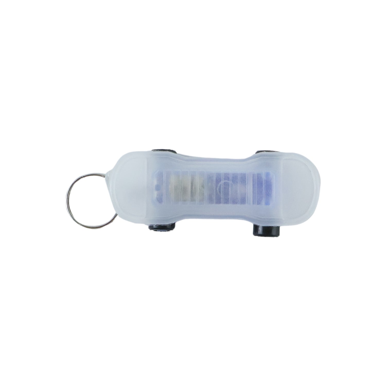 Skateboard shape LED keychain attached to keys