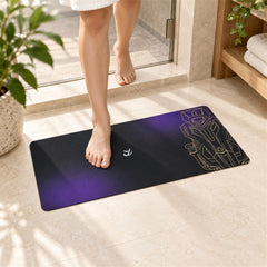 Purple black gradient bath runner gold line