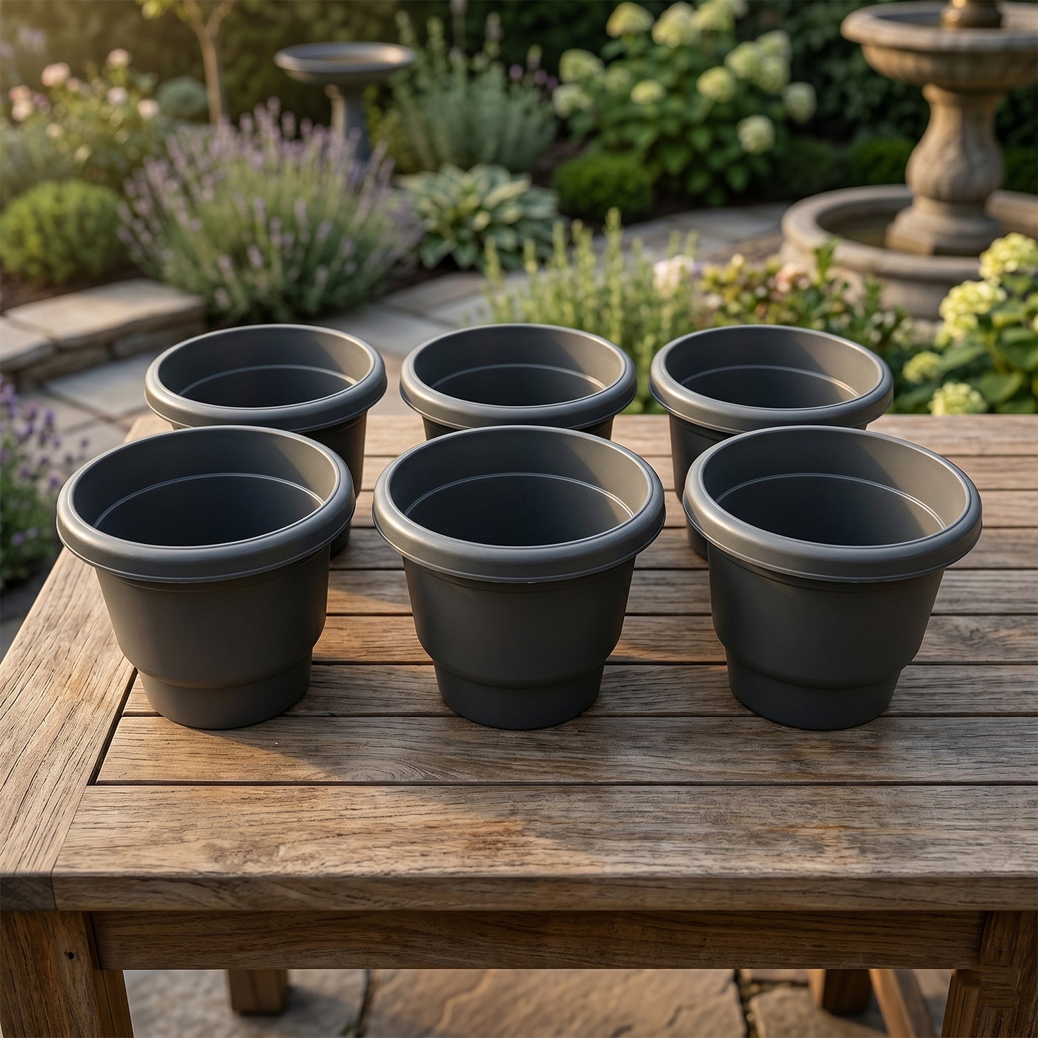 Compact planter set for gardening and balcony decor