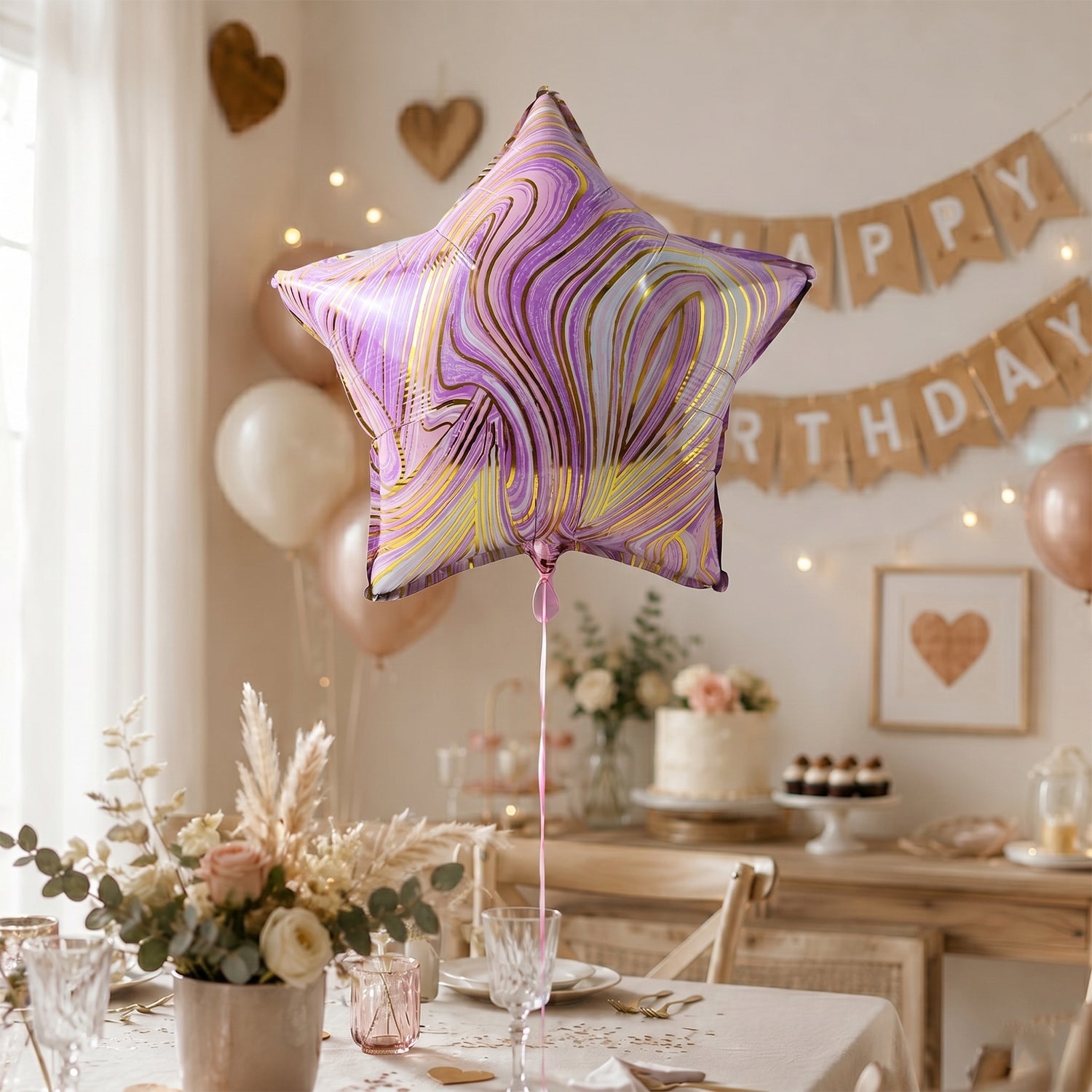 Star balloon multiple angle view