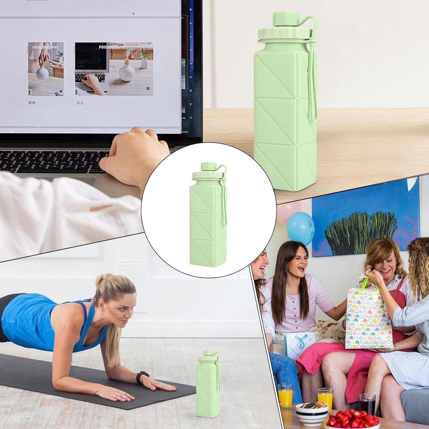 Premium Foldable Collapsible Water Bottle (1 Pc)