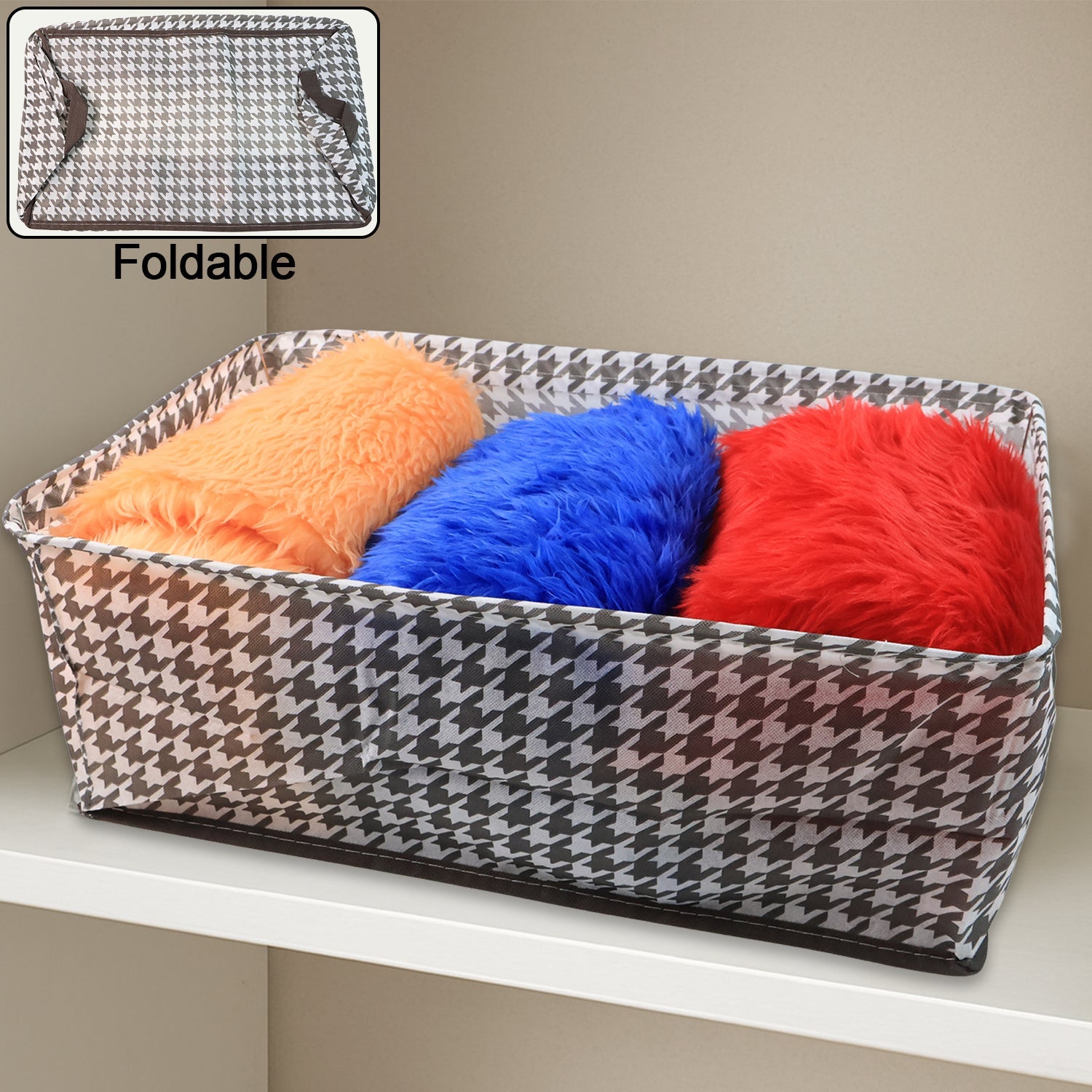 Canvas storage bin with handles for easy carrying