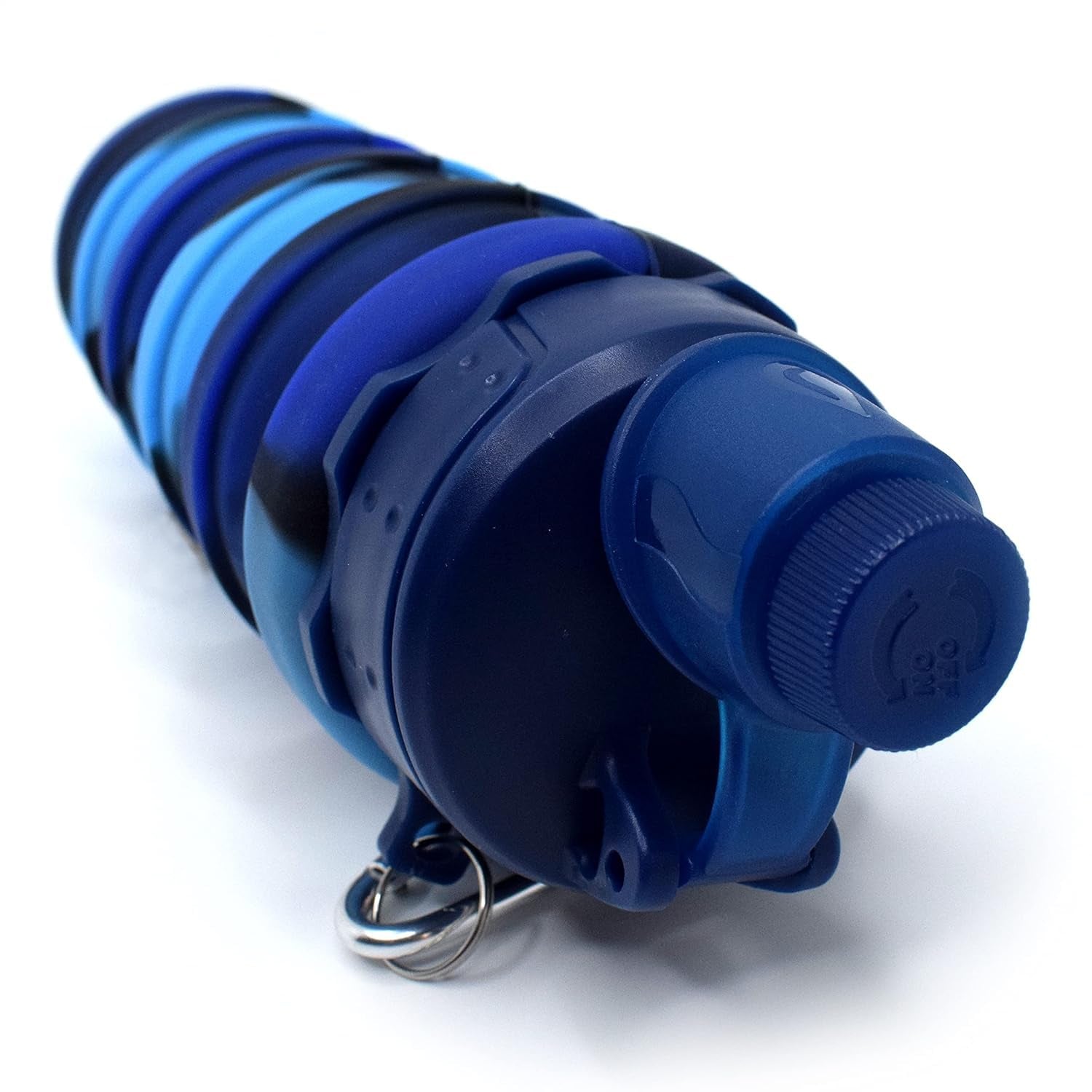 Multicolor swirl pattern on silicone water bottle