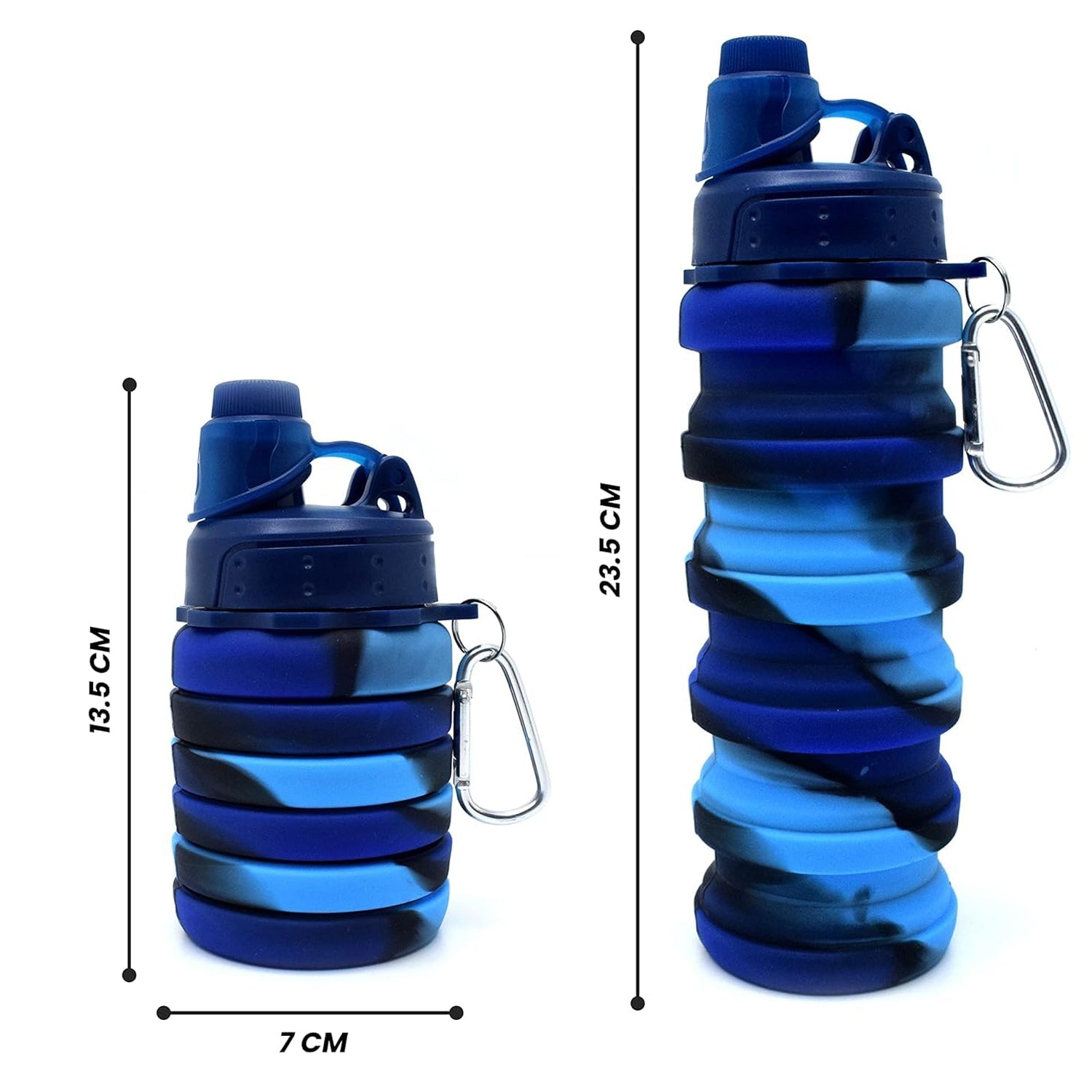 Size comparison image of water bottle