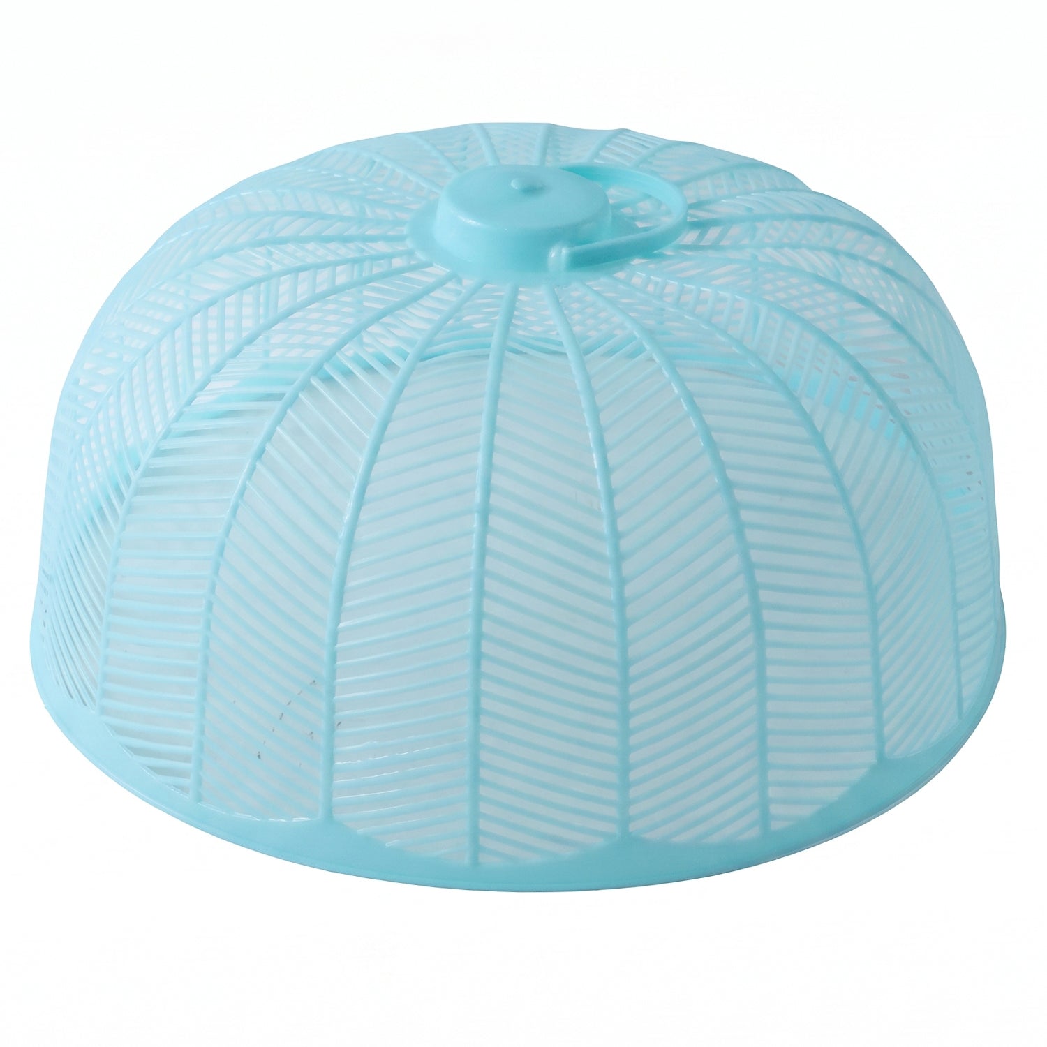 Plastic mesh food cover on white background