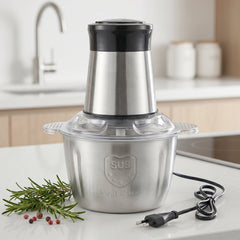 Electric vegetable chopper mixer grinder in kitchen