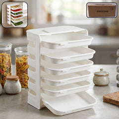 Wall Mount 6-Layer Food Storage Rack â€“ Stackable, Space-Saving Organizer