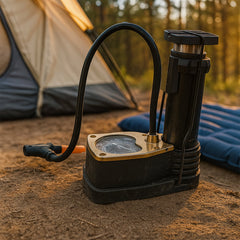 Compact foot air pump side angle