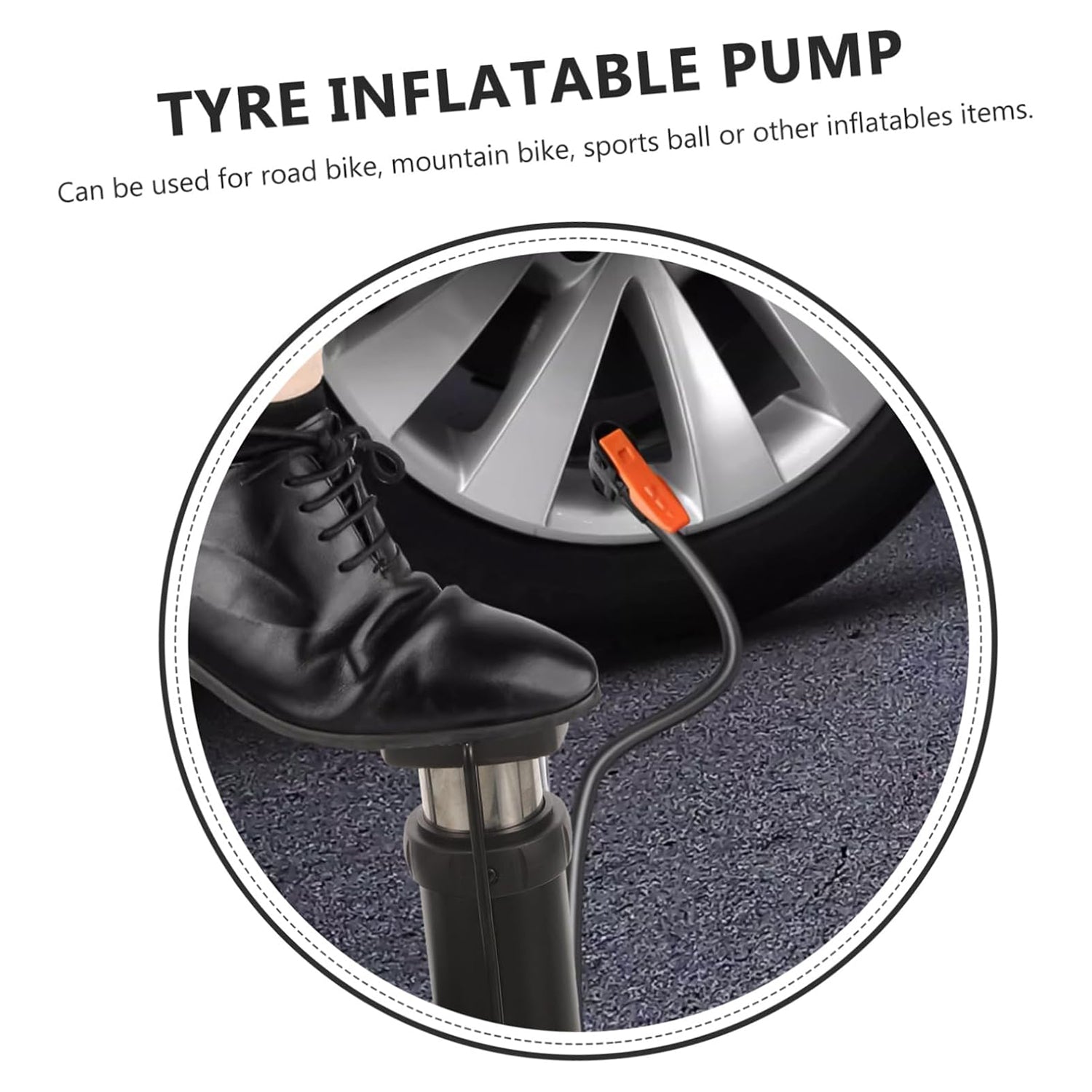High pressure foot pump with universal valve head
