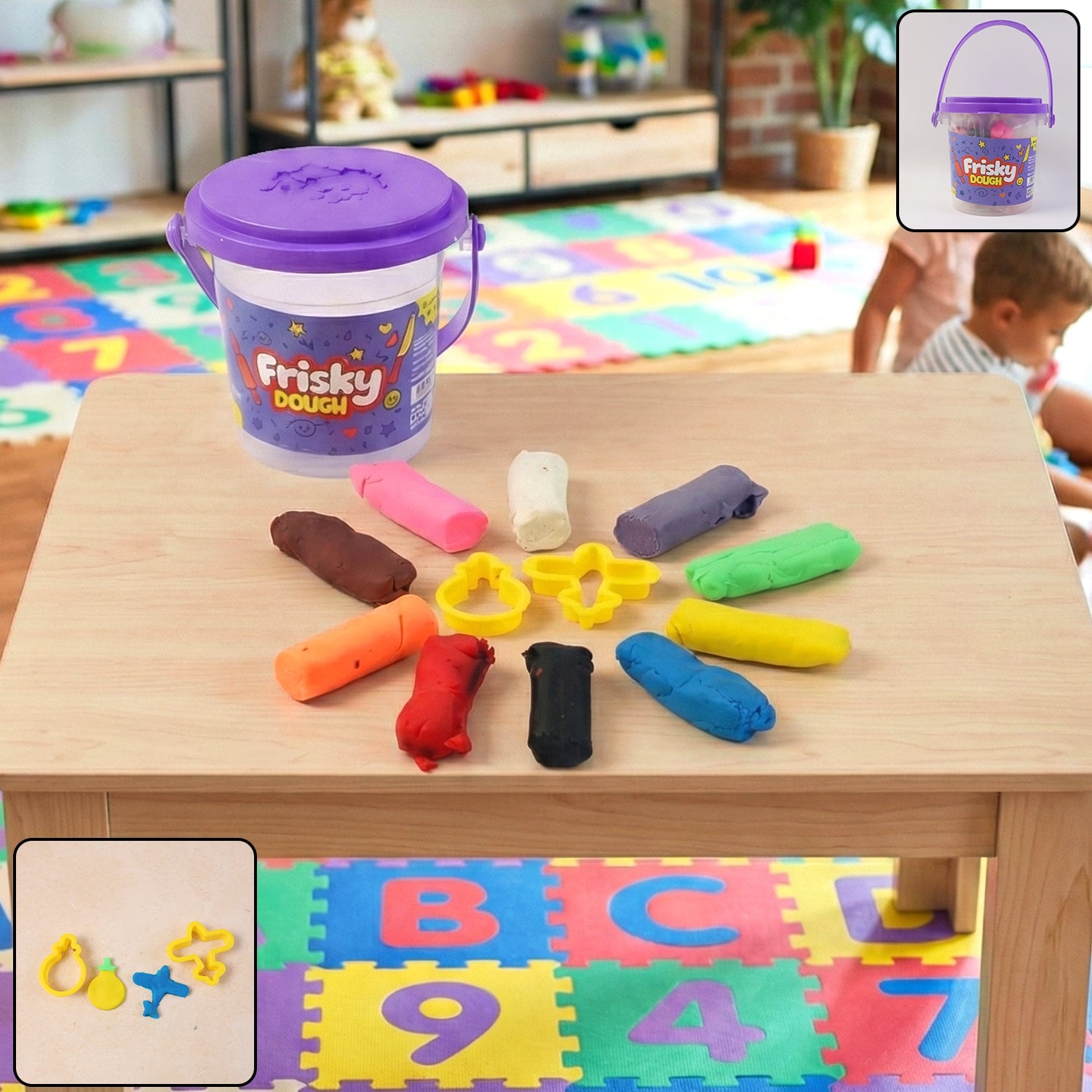 Frisky Dough Modelling Clay Set – 12 Multicolor Dough Sticks with Shap ...