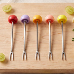 Cartoon Dinosaur Fruit Fork Set with Storage Case Stand for Kids (1 Set)