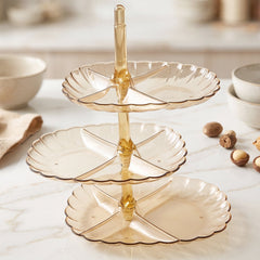 Acrylic 3 Tier Snack and Dessert Serving Stand for Parties and Home (1 Pc)