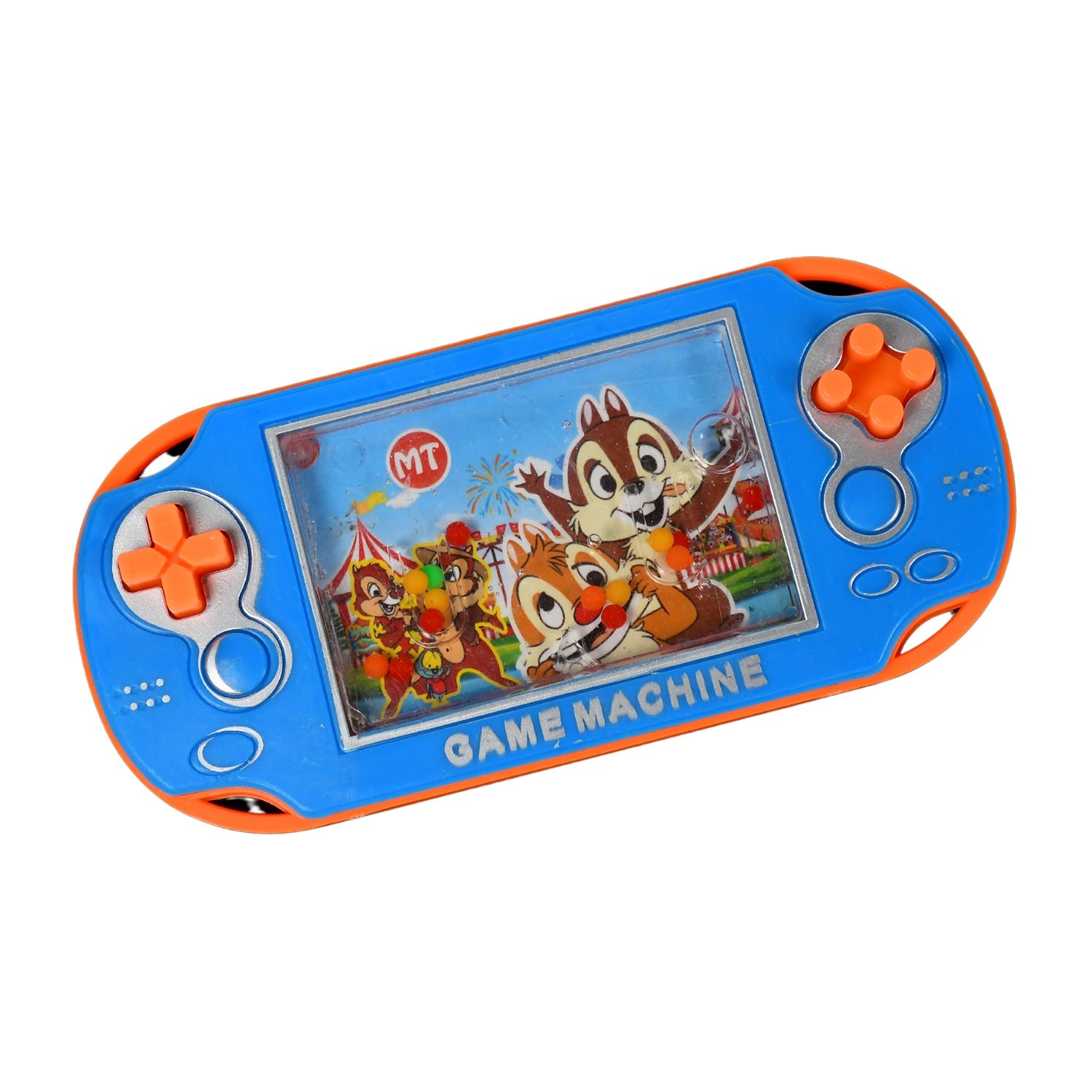 Close-up of bubble targets in handheld water game toy