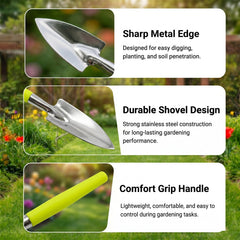Mini gardening tools in use for planting in small pots