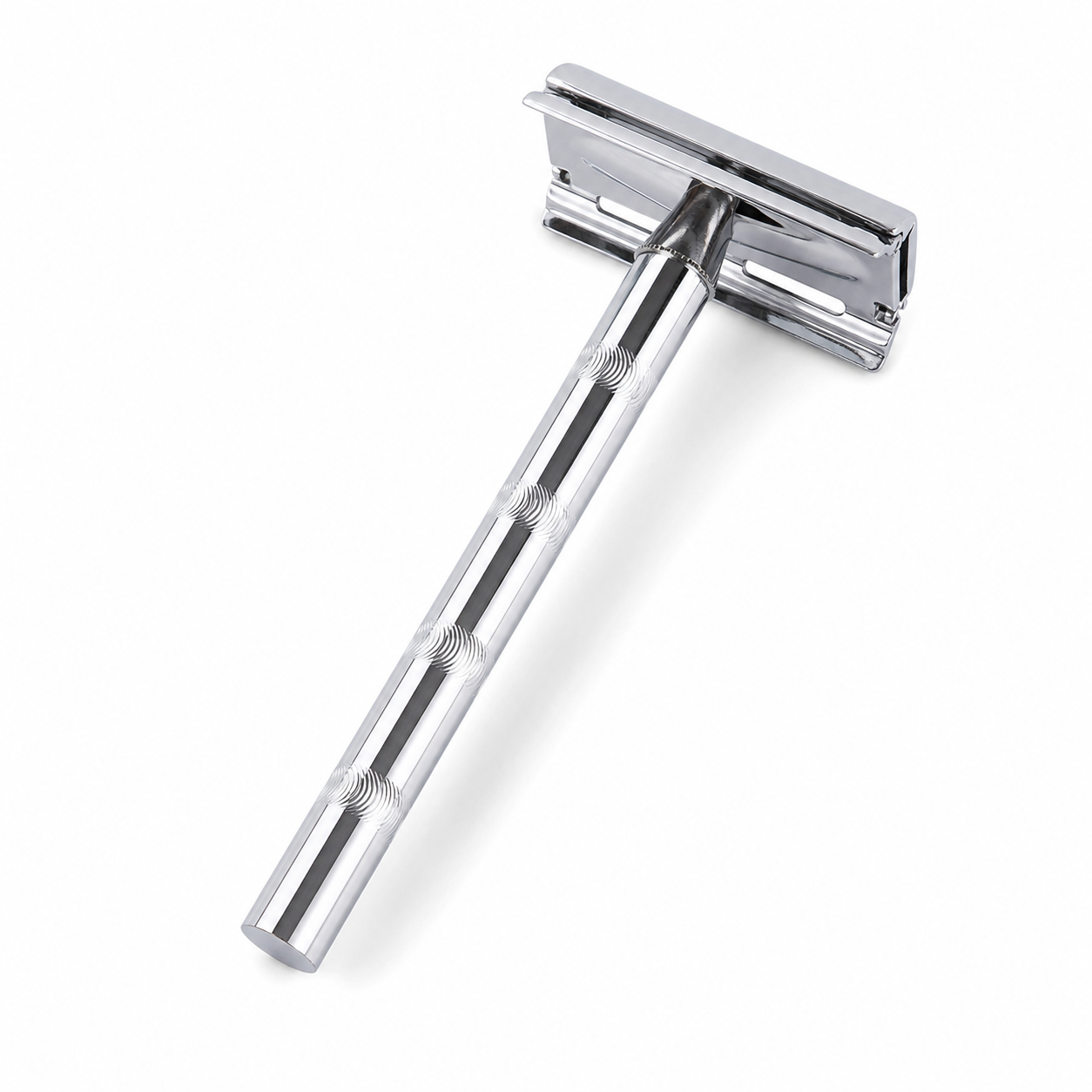 Double edge safety razor angled view