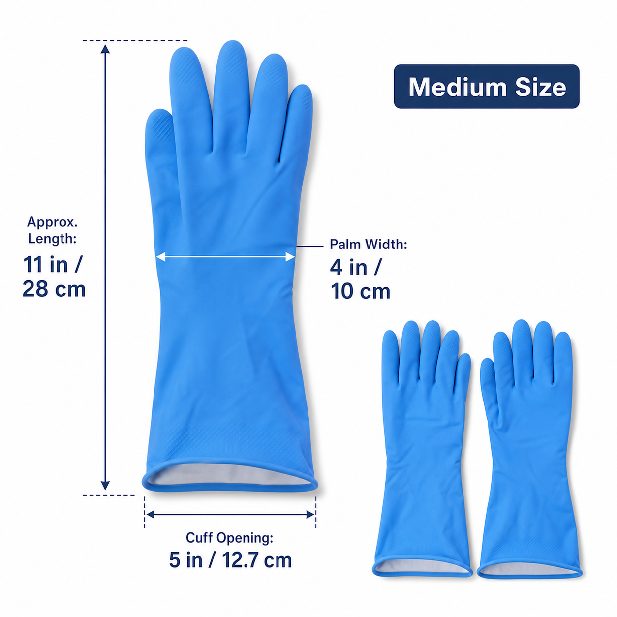 Multipurpose use blue cleaning gloves pair