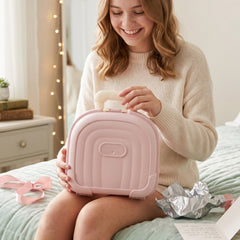 Mini Suitcase Shape Plastic Storage Box Cute Trolley Organizer Gift (1 Pc)