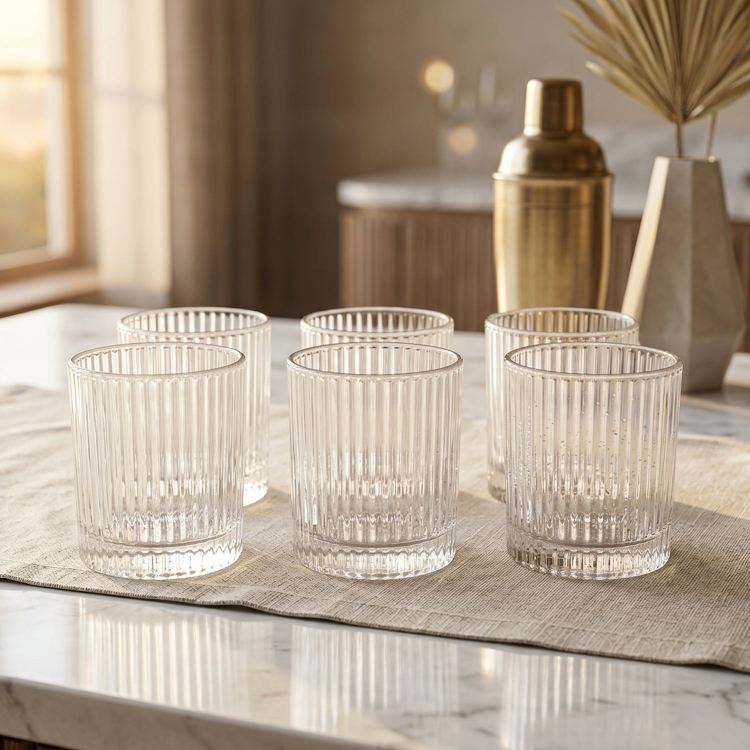Premium Crystal Glass Tumbler (6 Pc Set, 250 ML Each)