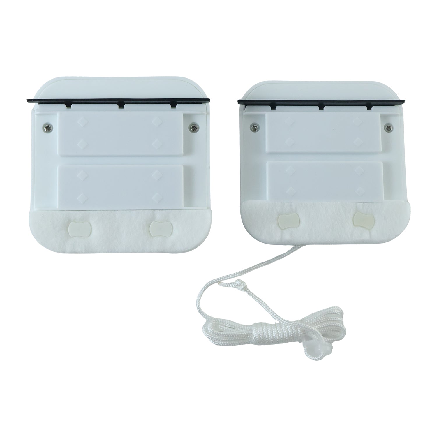 Two sided glass scrubber for interior and exterior cleaning