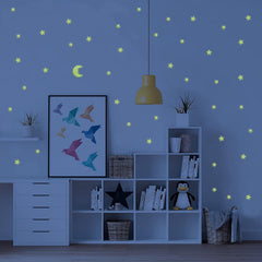 Close-up of glowing star wall decal