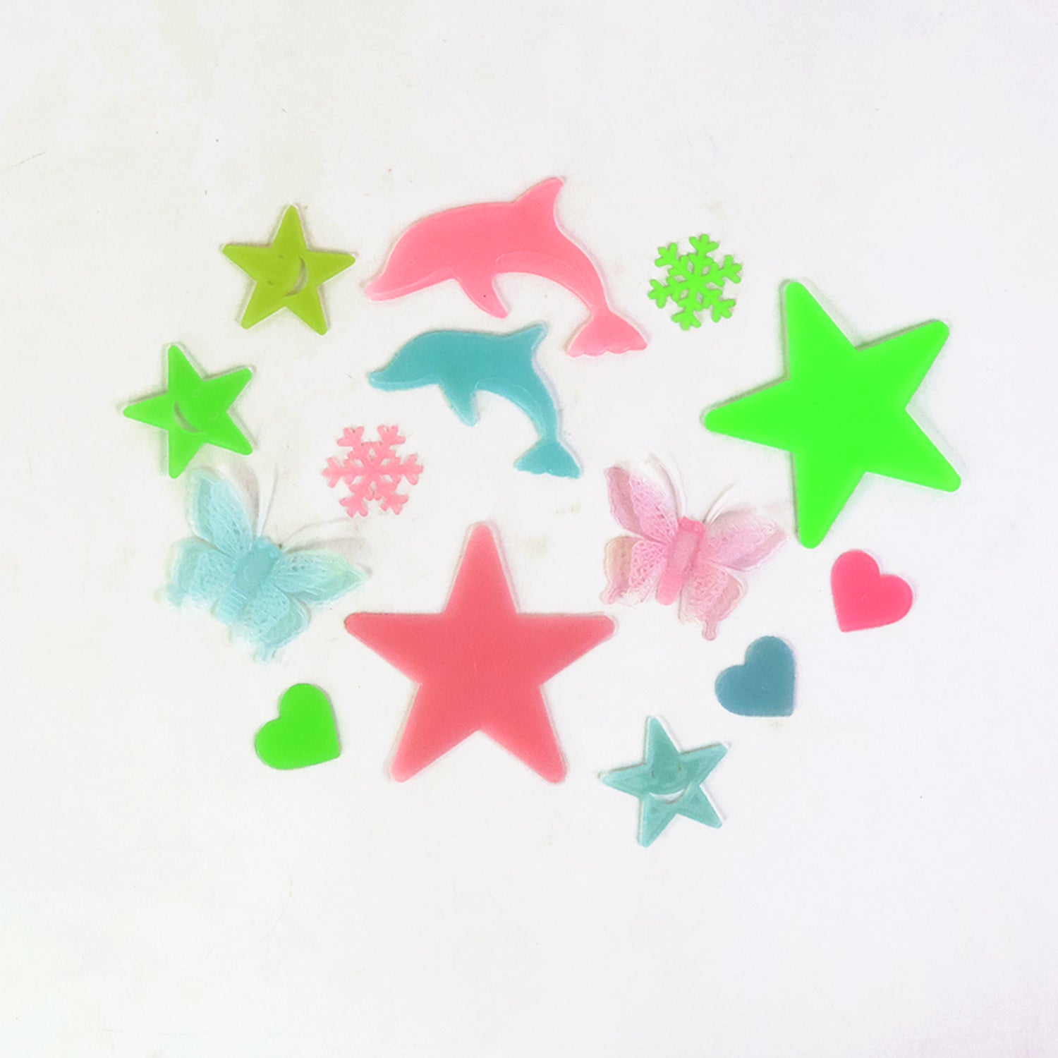 Kids bedroom decorated with luminous stars and moon decals