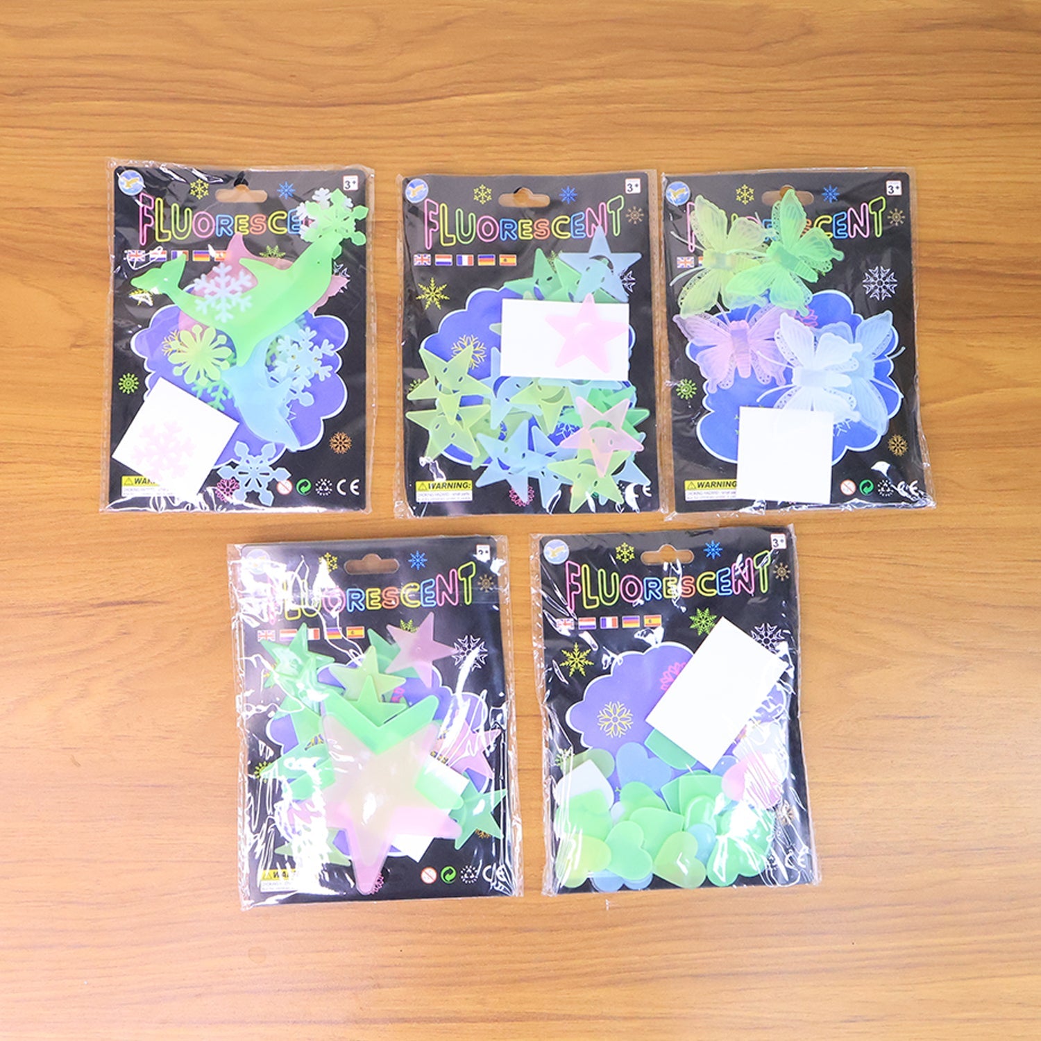 Glow in the dark stars and moon wall stickers set