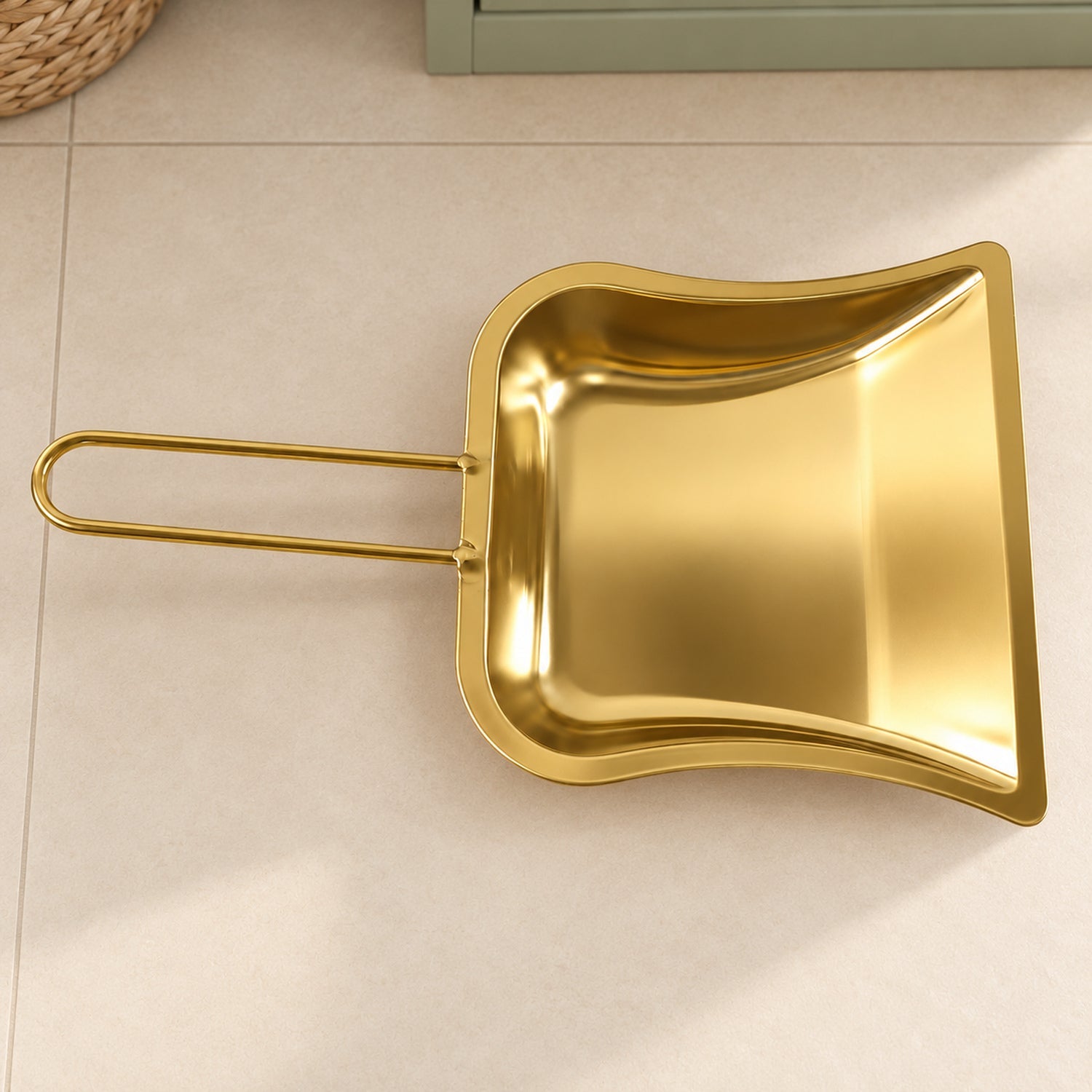 Golden dustpan white bg
