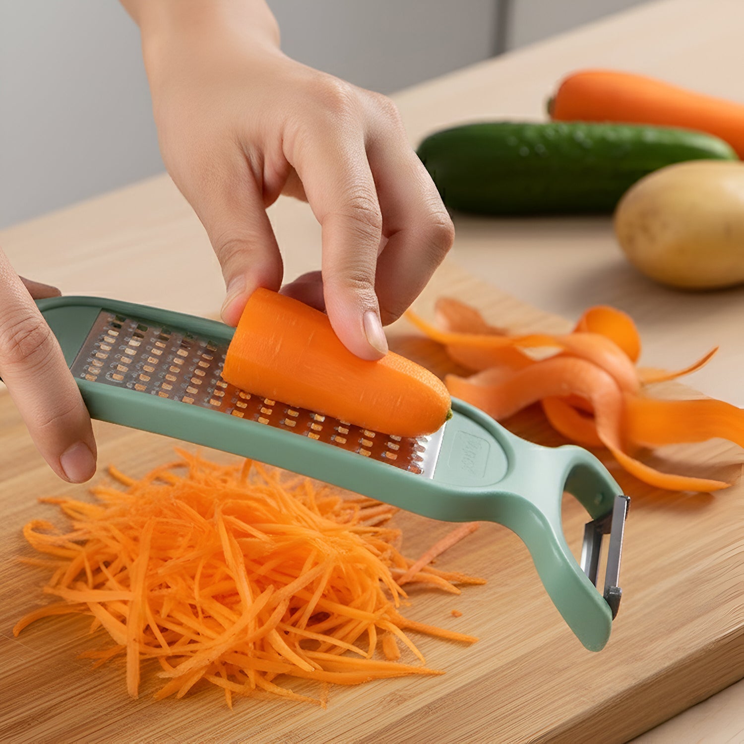 Handheld Peeler and Grater Tool