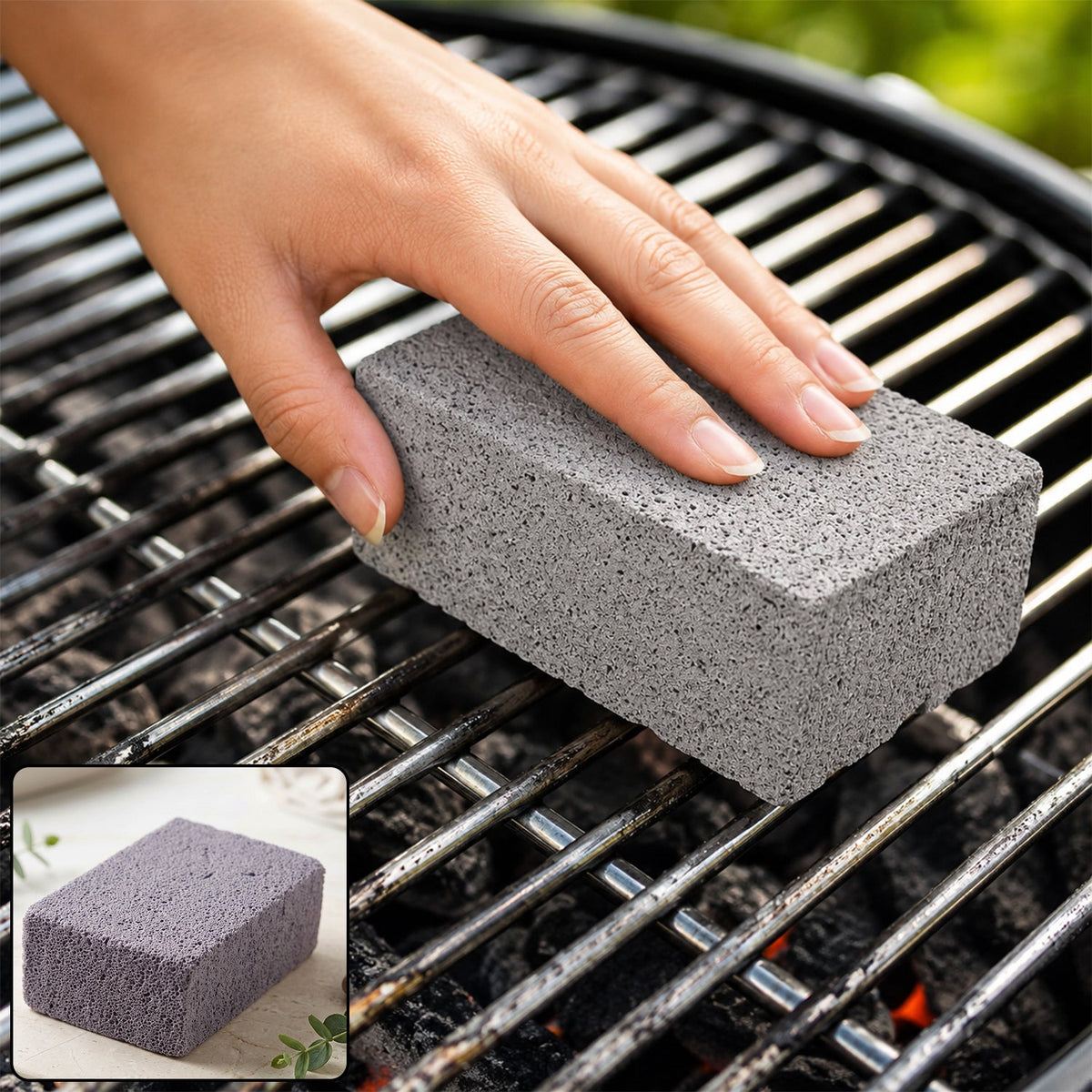 Heavy duty grill stone cleaning block for BBQ grates