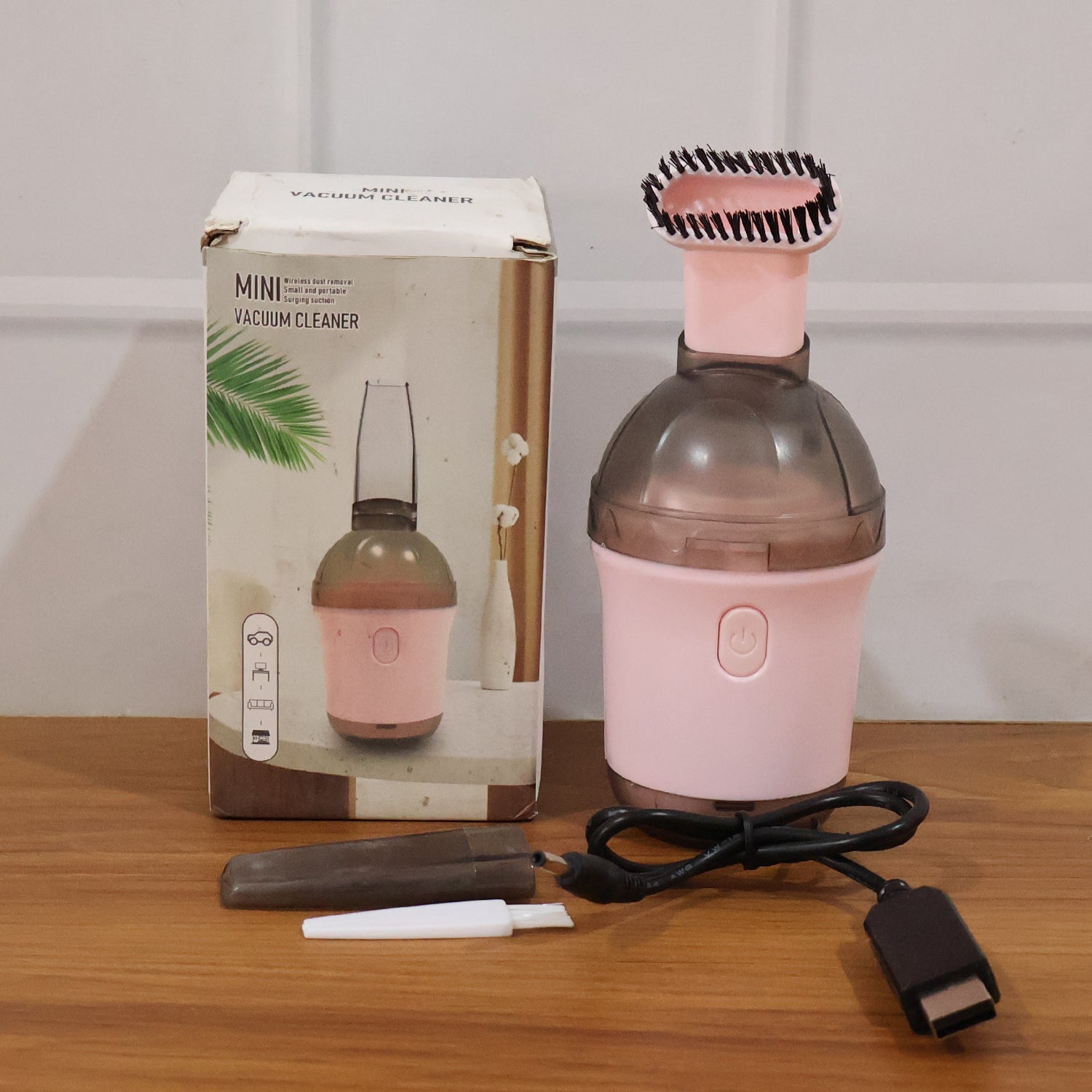 2-in-1 Mini Handheld Vacuum Cleaner with Brush Attachment