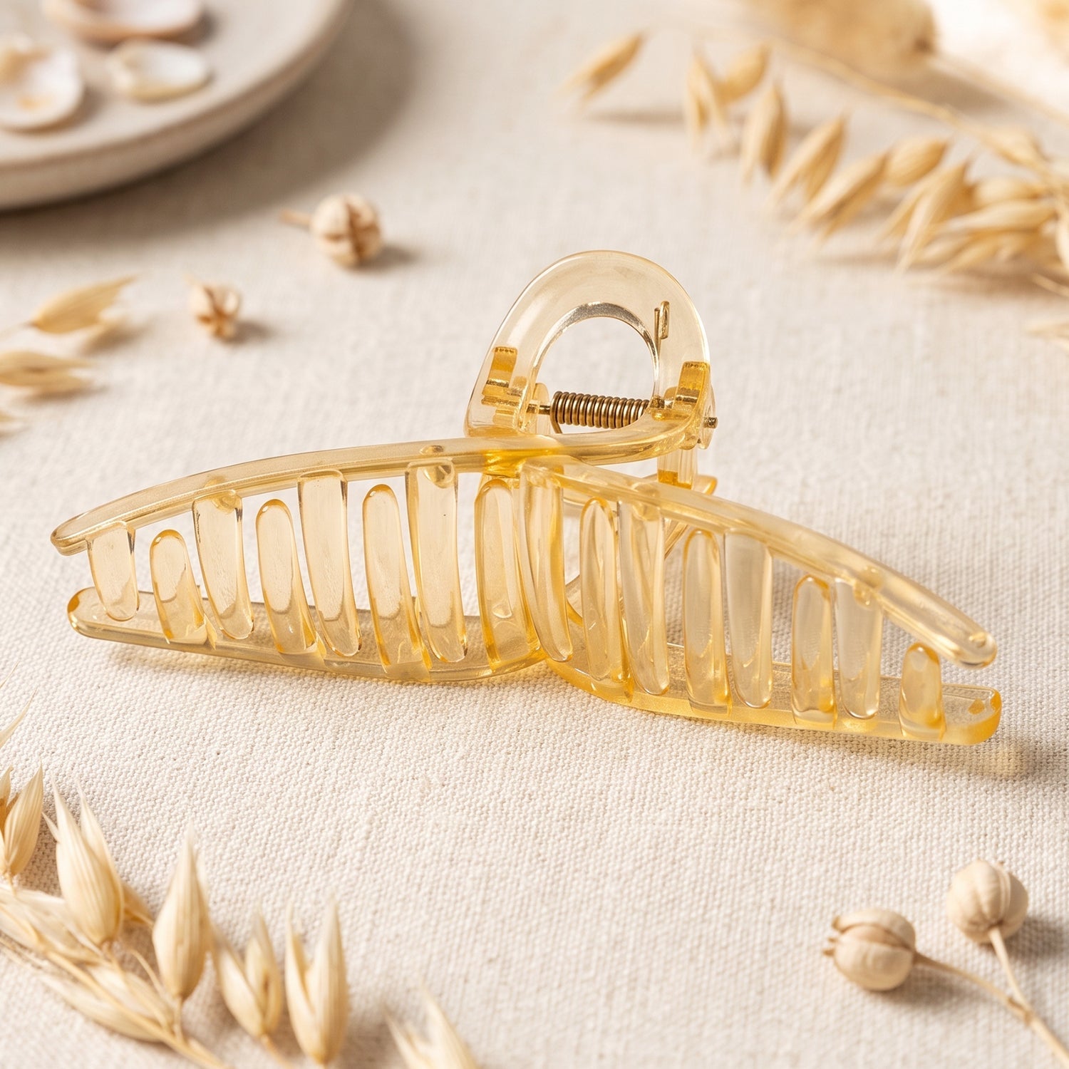 Close up of the clear plastic claw teeth