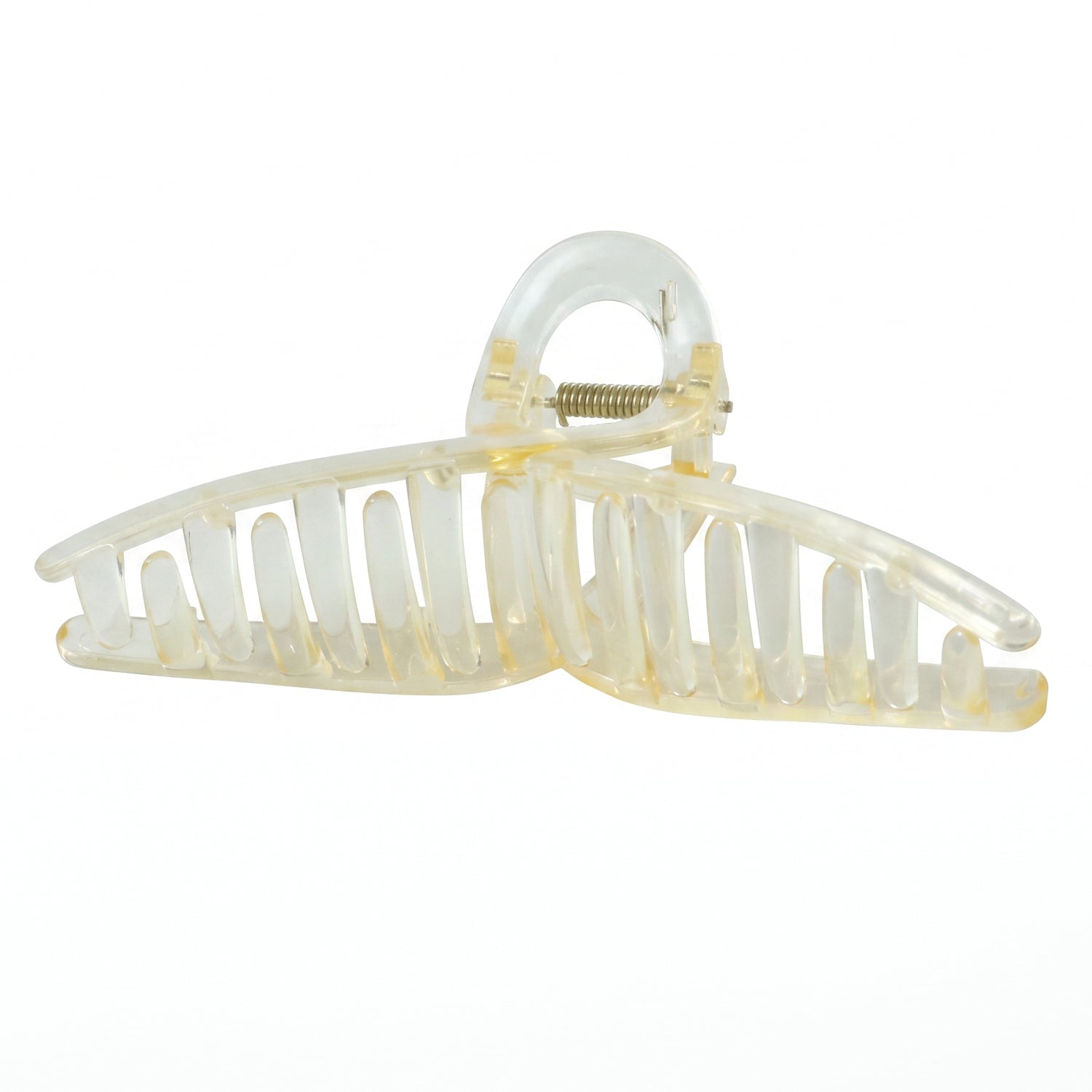 Transparent hair claw clip on white background
