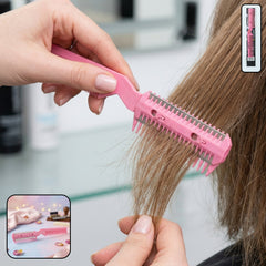 Double sided hair cutting razor comb