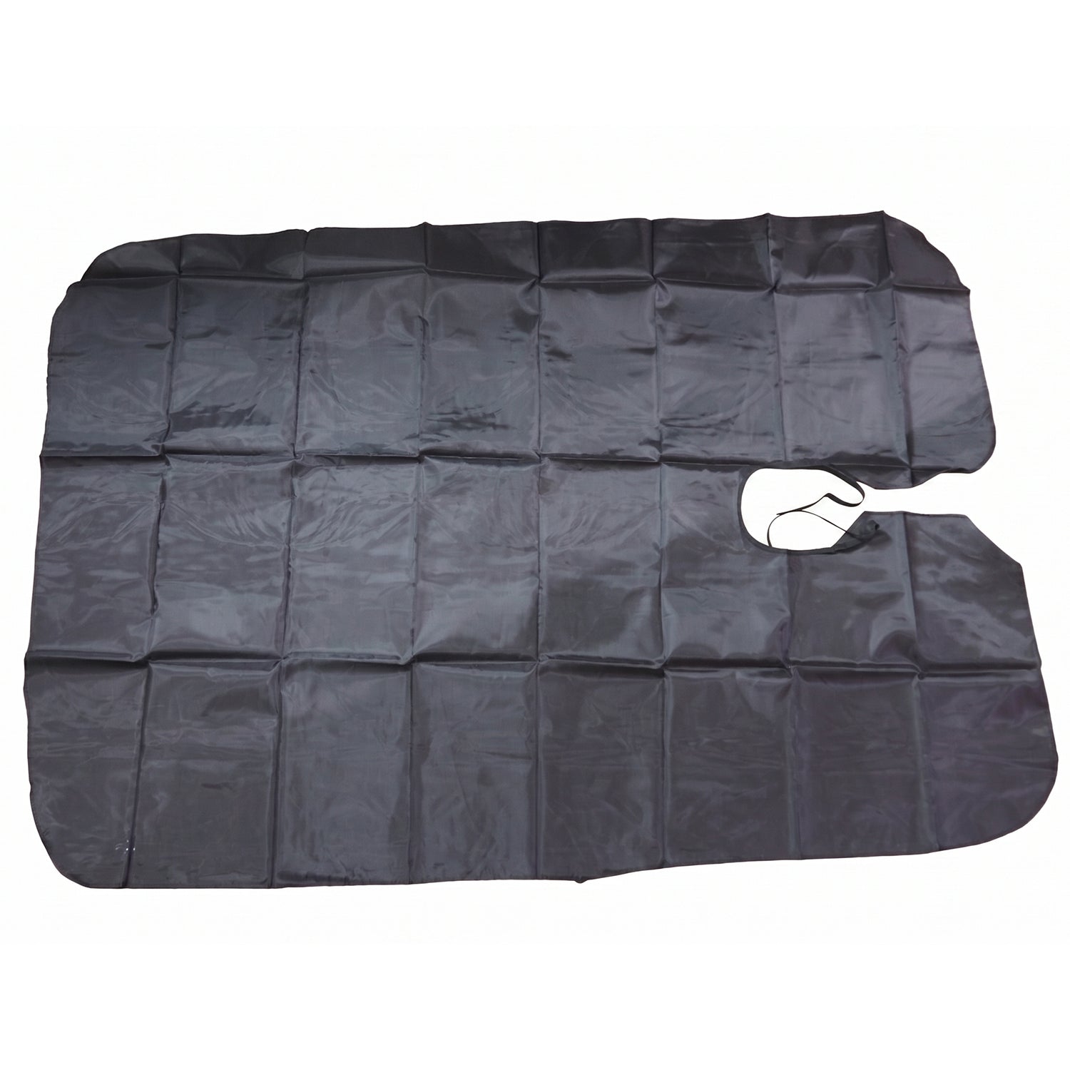 Salon apron cape worn during hair cutting session
