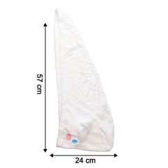 Premium Soft Microfiber Hair Drying Towel Wrap with Button (1 Pc)
