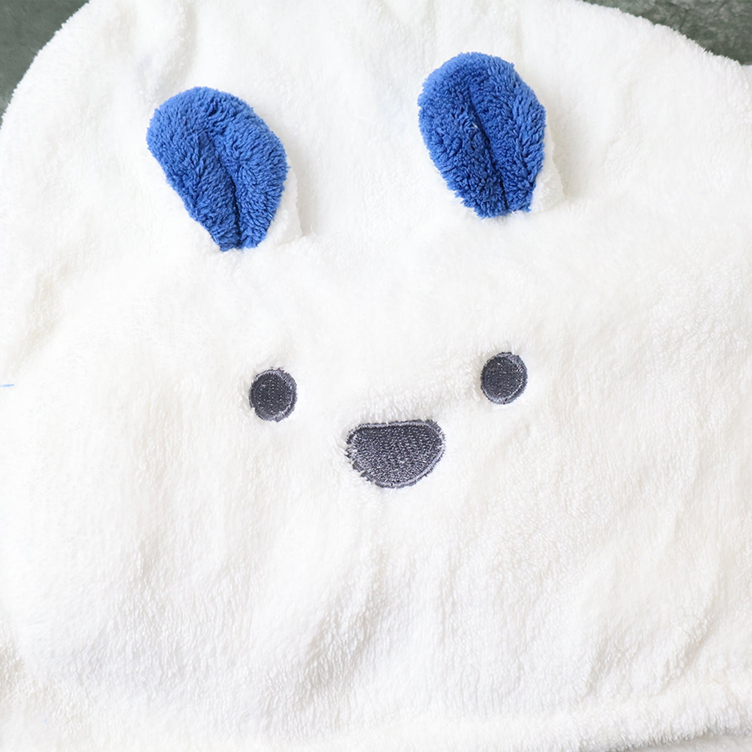 Soft Microfiber Hair Drying Towel Wrap with Cute Animal Ears & Button Closure (1 Pc)