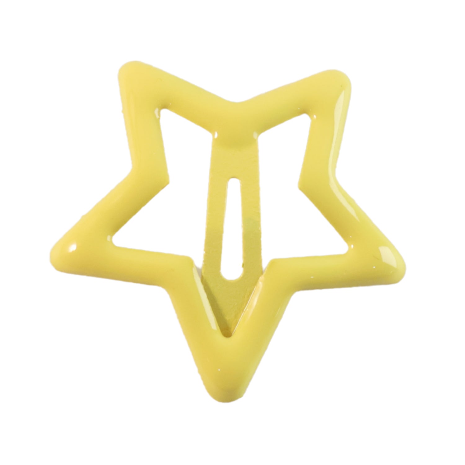 Star-shaped hair clip holding a fringe securely