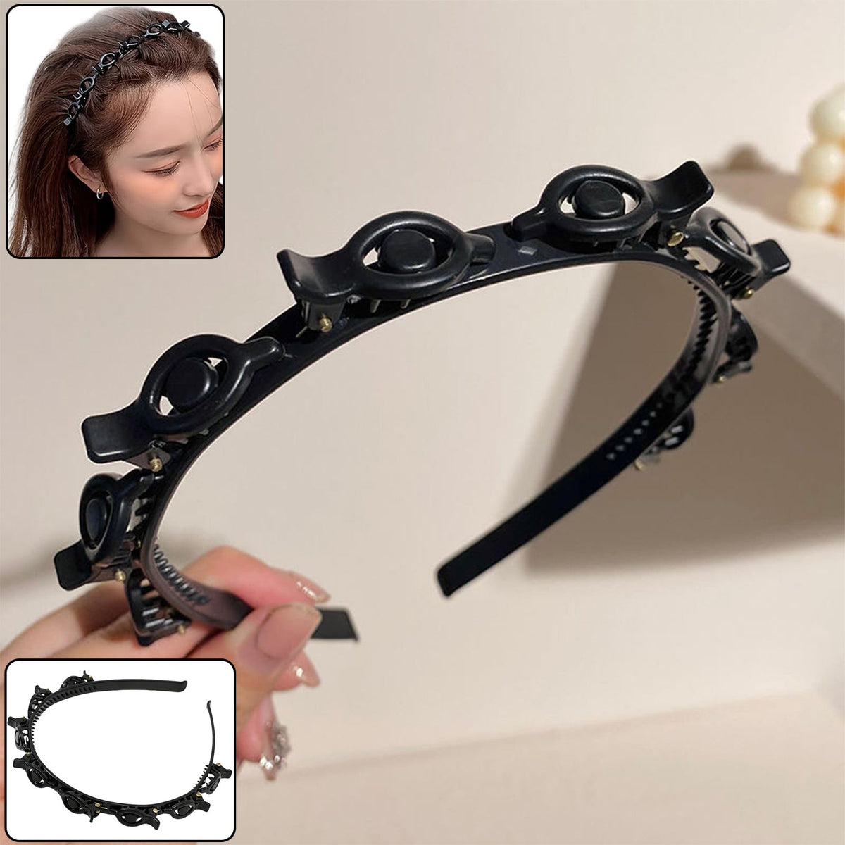 Adjustable Clip-On Hair Styling Headband (1 Pc)