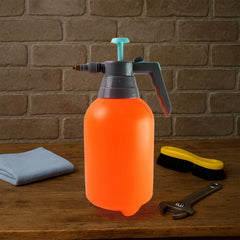 Garden sprayer showing measurement scale