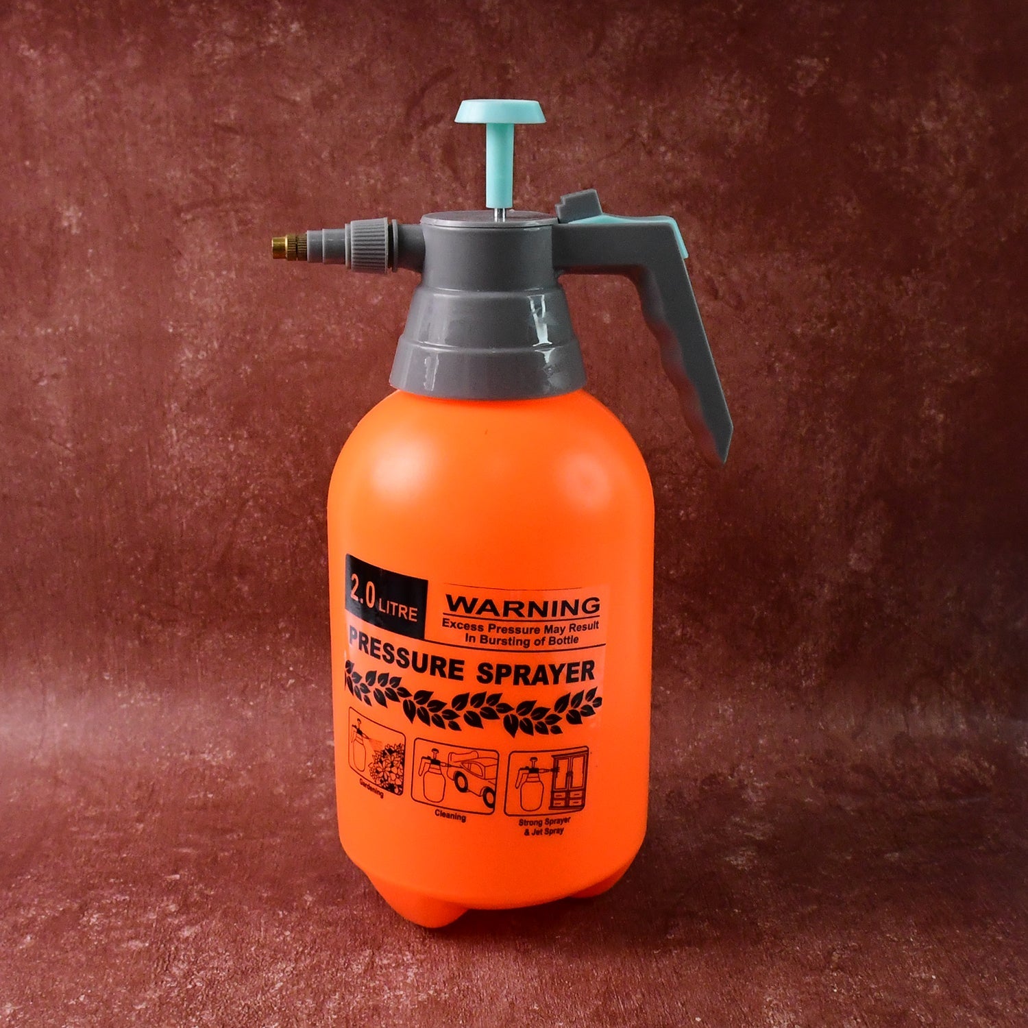 Close-up rear angle of garden pressure sprayer