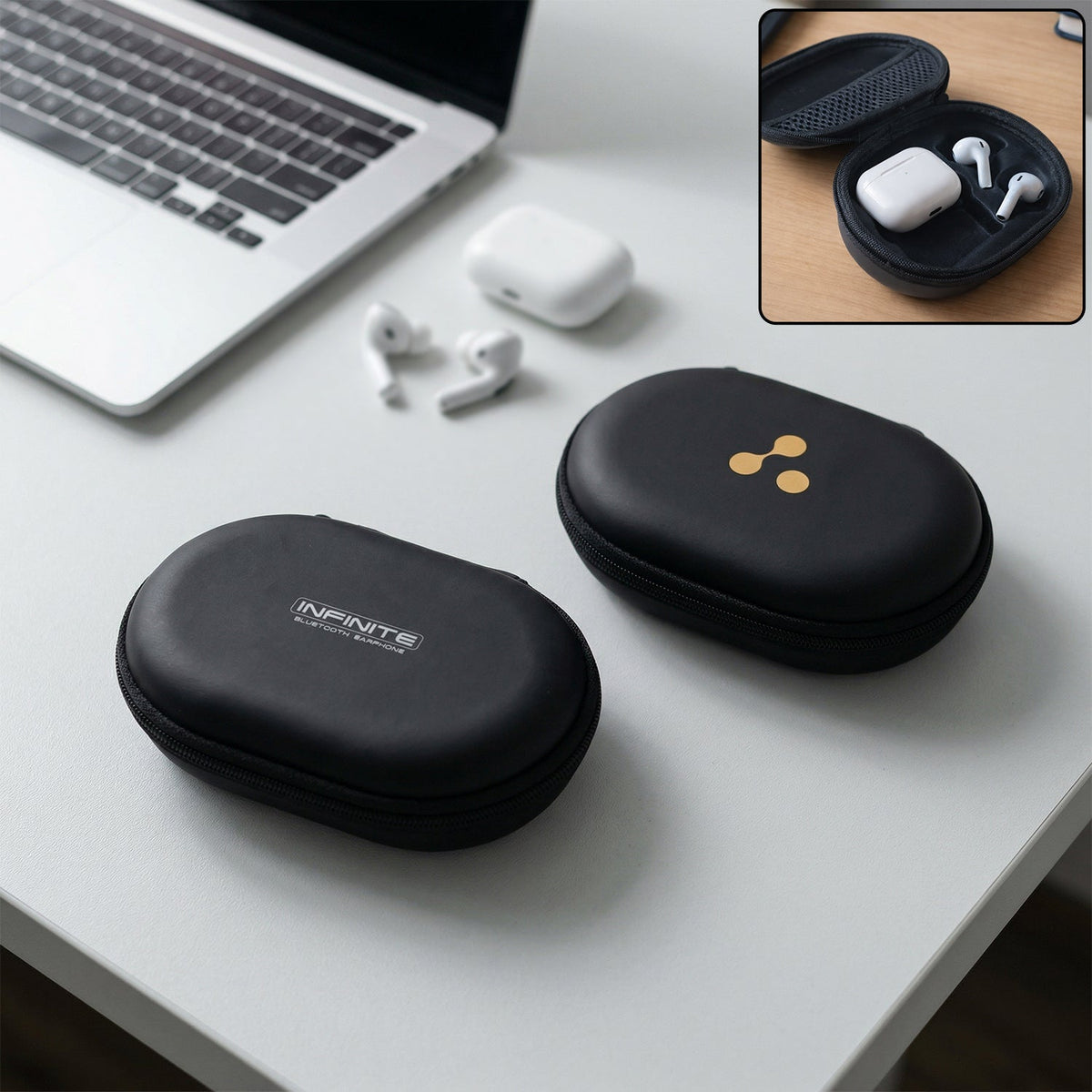 Portable headphone storage case