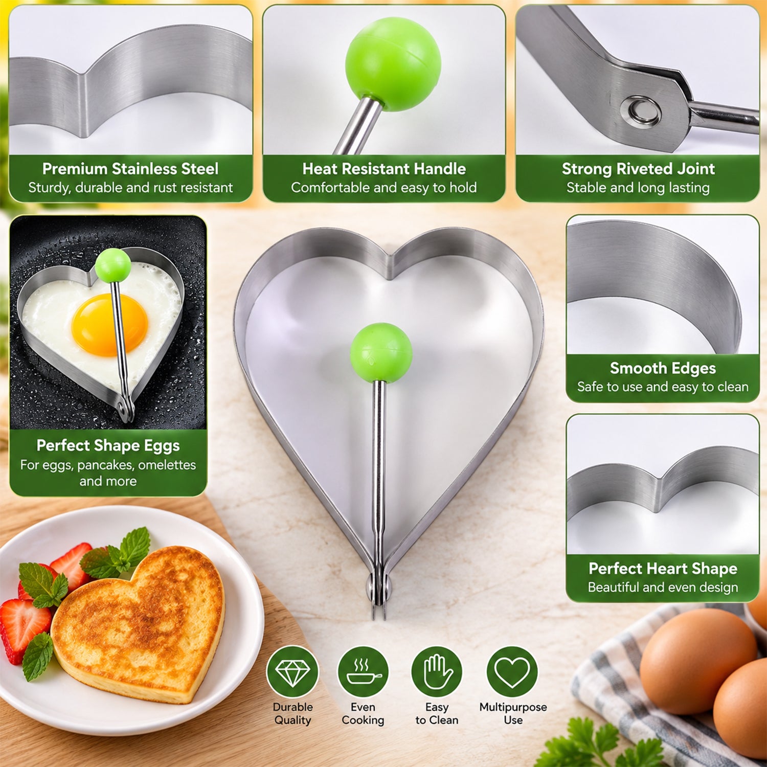 Egg mould heart shape detail
