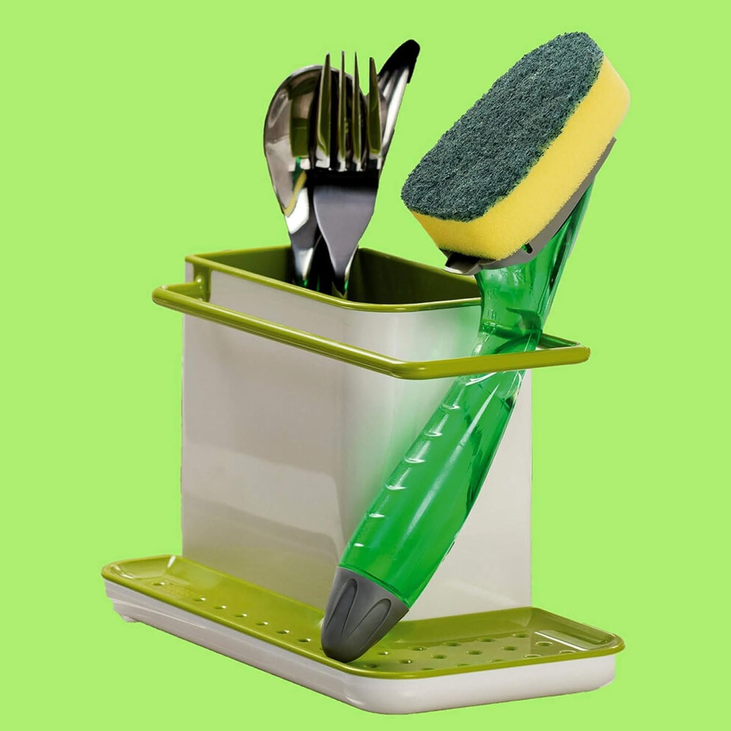 Soap Dispensing Dishwand Scrubber Brush with Built-In Liquid Dispenser (1 Pc)