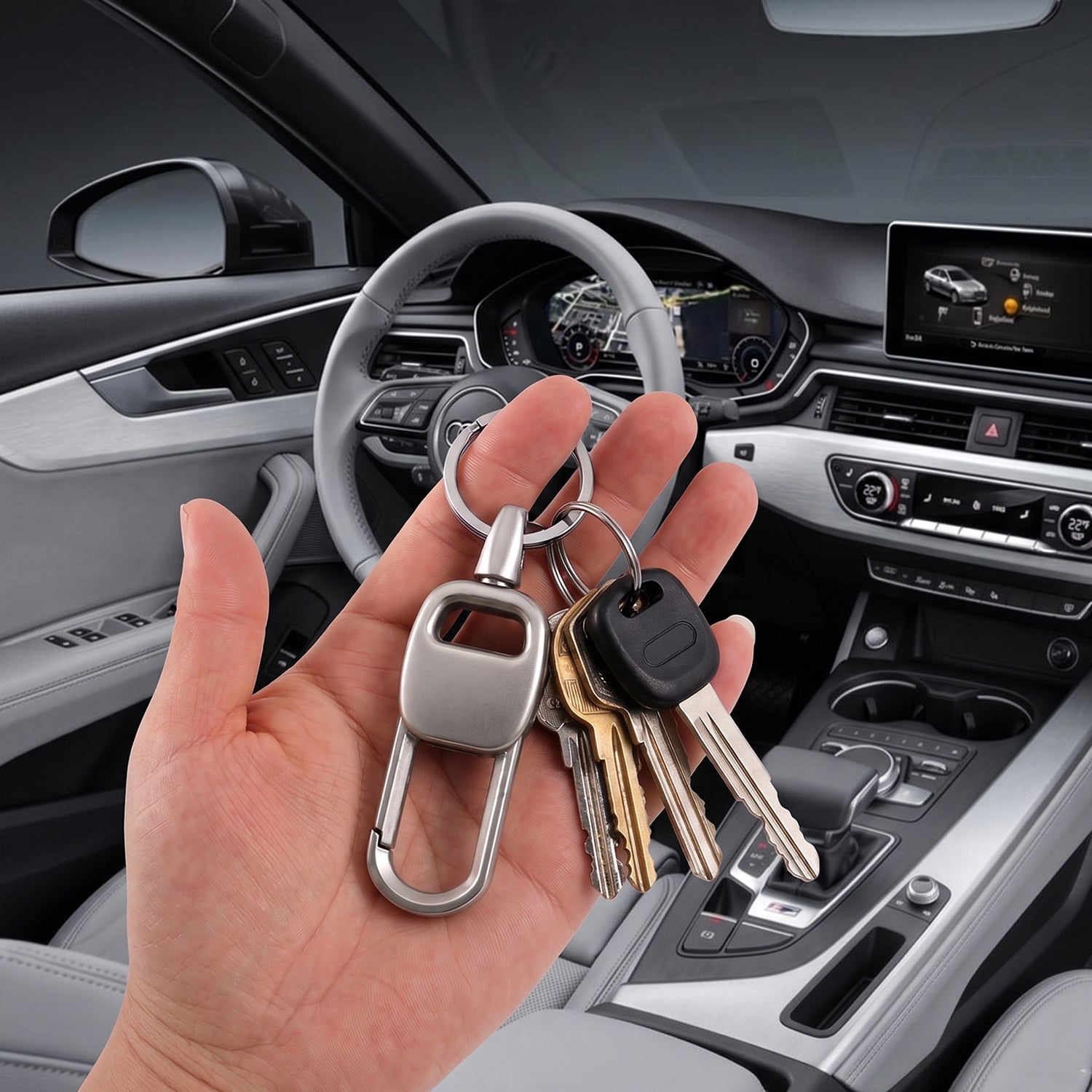 Premium Metal Carabiner Key Holder Clip 1 Pc