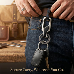 Heavy Duty Stainless Steel Key Holder with Dual Ring Carabiner Clip 1 Pc